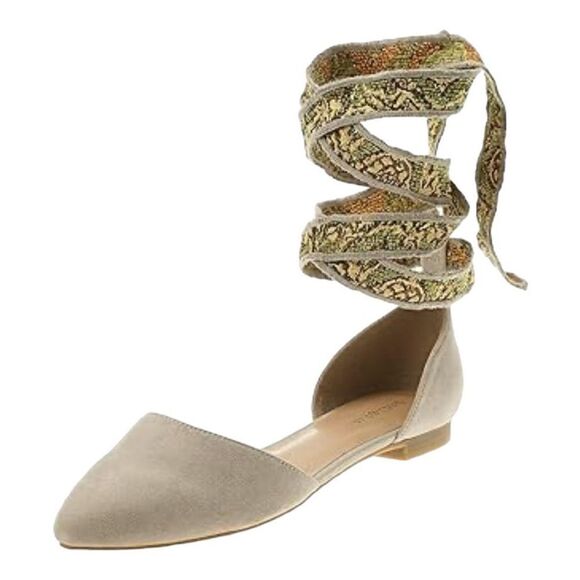 New Indigo Rd. Women's Gedney Faux Suede Ankle Wrap Flats Size 8.5M - Picture 2 of 9